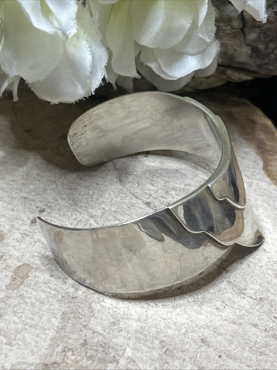 50. Vintage 1985 Designer Hilary Joy 925 Sterling Silver Cuff Bracelet 7", 37.7g View 2