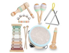 Baby Musical Instruments Set Wooden Montessori Toys for Toddlers 1-3 Percussion