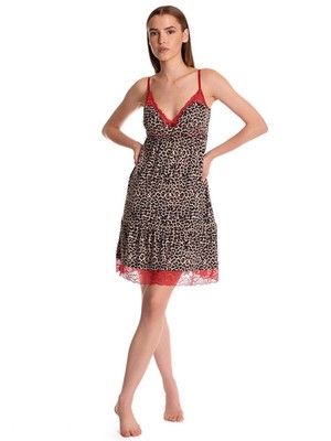 Vive Maria   AMOUR FOU  Neglige Nachthemd leo / rot Spitze sexy