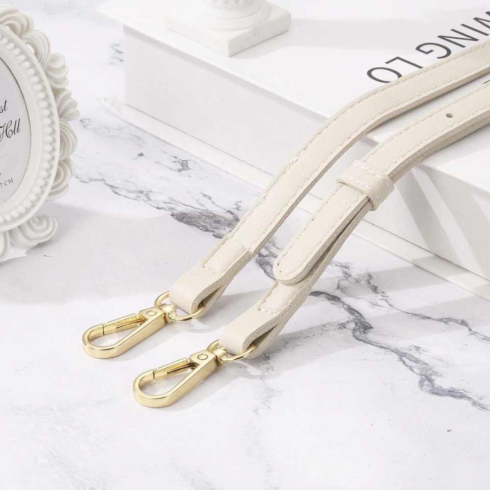 Lanières cuir sac [2] - Réglables 51,2 pouces - [Beige & Or] - Photo 4/4