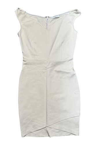 Babaton Sz 2 Dress Sleeveless ONYX Mini Off Shoulder Bodycon Bone Cream New NWT - Picture 2 of 9