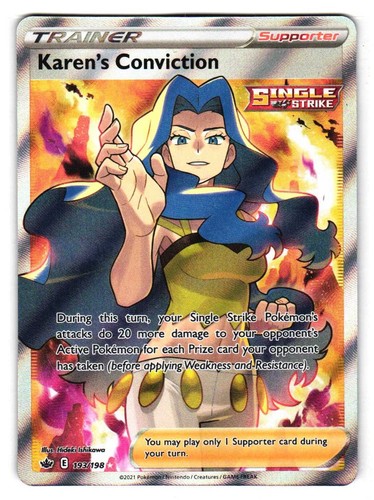 KAREN'S CONVICTION 193/198 UR CHILLING REIGN POKEMON HOLO NM