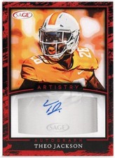 2022 SAGE Artistry Red Theo Jackson Rookie Autograph Card RC #A-TJ Vikings
