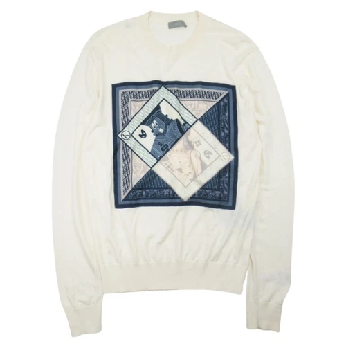 21aw Dior Homme x Kenny Scharf par Kim Jones Trump motif tricot soie écharpe occasion 640