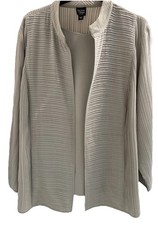 Eileen Fisher Silk Pleated Open Front Jacket ...