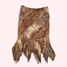 Vintage brown boho fairy midi skirt