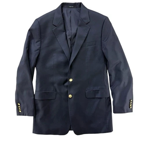 Ralph Lauren The Iconic Doeskin Two-Button Navy Blazer with Gold Buttons 42L video thumbnail