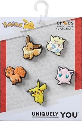 Crocs Jibbitz Pokémon Shoe Charm Packs, Pikachu/Eevee, 5-Pack