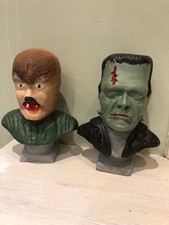 Limited Vintage 1970S Universal Monster Frankenstein Wolfman Bust 4.7inch