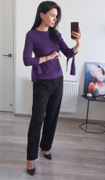 Women Carolina Herrera Sweater Purple Viscose 34