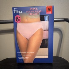 Felina Women's Size Medium Hi-Cut with Lace Trim, 6-pack