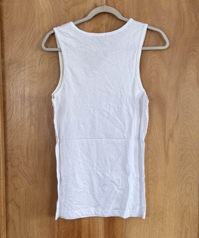 Boohoo Man Men's Slim Rib Contrast Panel Vest Tank Top White Size M NWT