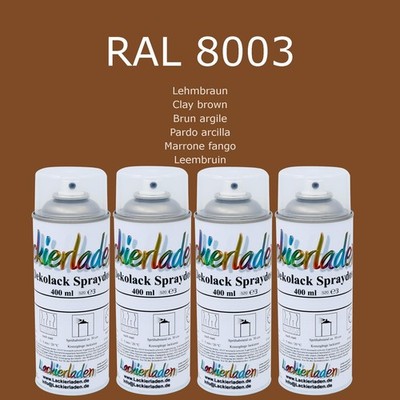 4 x Dekolack Spraydose 400 ml RAL 8003 Lehmbraun Clay brown Brun argile Pardo ar