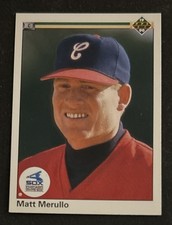 1990 Upper Deck Matt Merullo Baseball Rookie Card RC #67 White Sox Catcher EX OC. rookie card picture