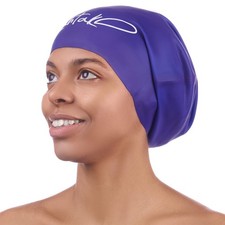 Swim Cap for Long Hair - Waterproof Silicone for Braids, Dreadlocks, Curls