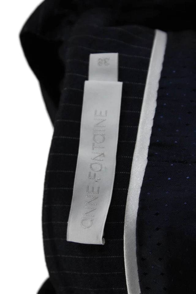 Blazer Anne Fontaine Mujer Azul Oscuro Rayas Lana Acrílico Manga Larga Talla S Foto 4 de 4