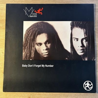 611 841 Milli Vanilli Baby Don't Forget My Number Cover NM- Vinyl NM- 1988
