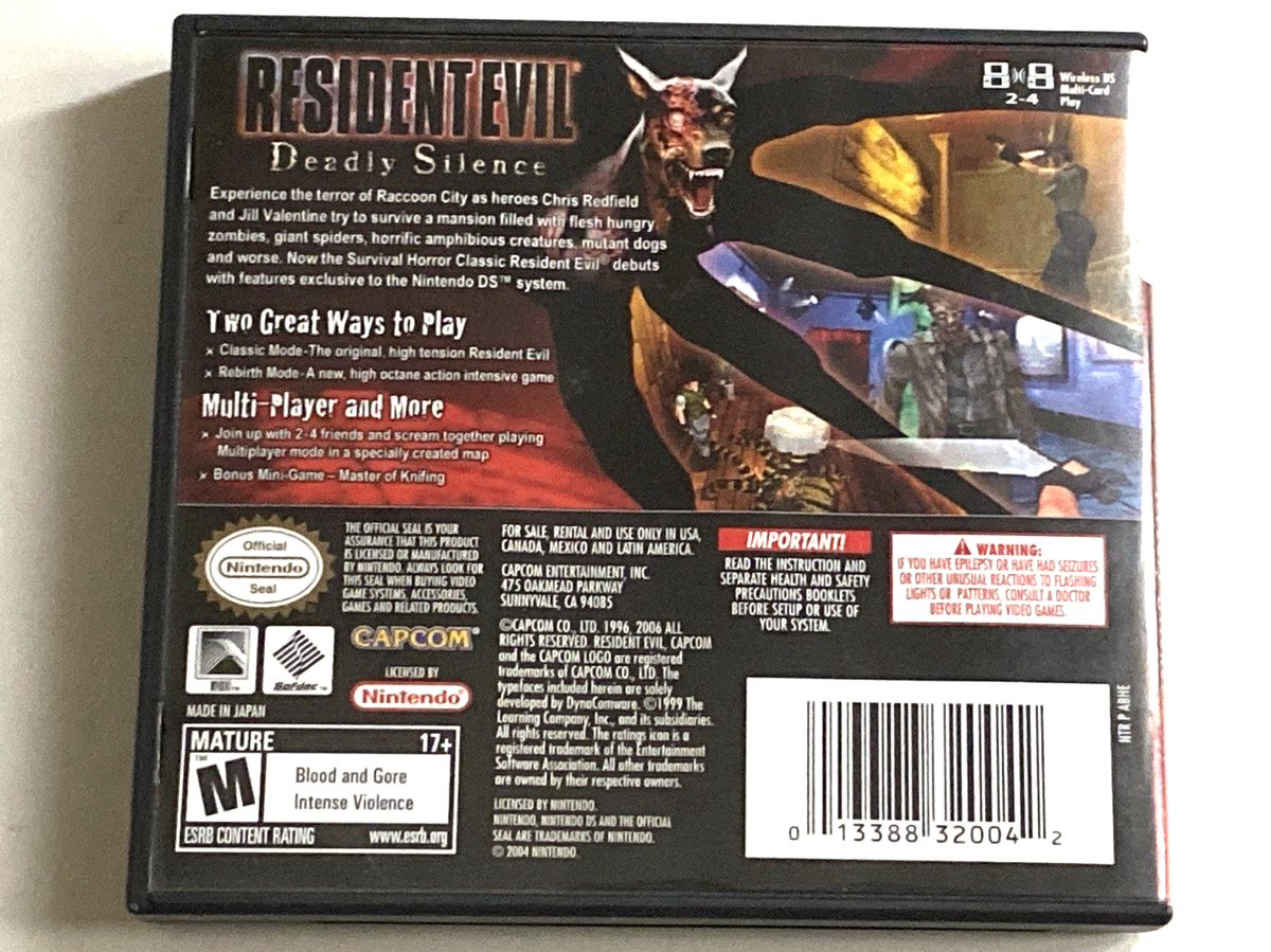 Resident Evil Deadly Silence Nintendo DS Game Case Cartridge