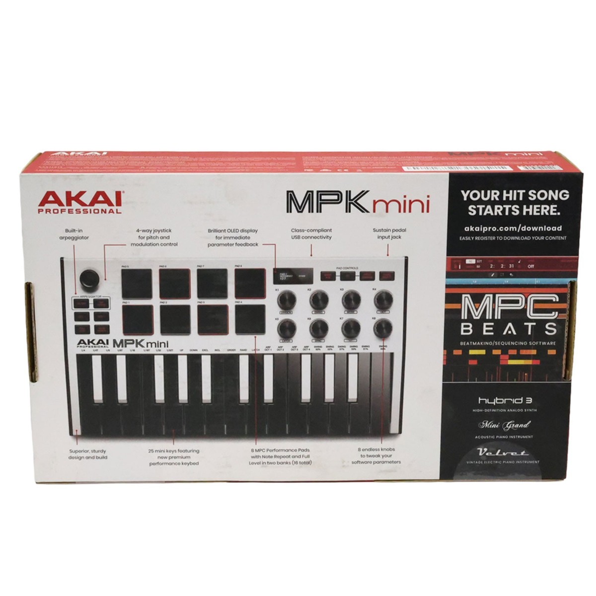 Akai MPK Mini MK3 White MIDI Keyboard Controller 25-Key Beat Maker