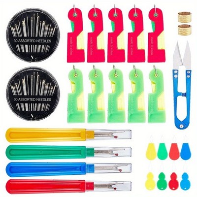1set Sewing Tools Kits Include U Shape Sewing Seam Ripper Steel Sewing Needles