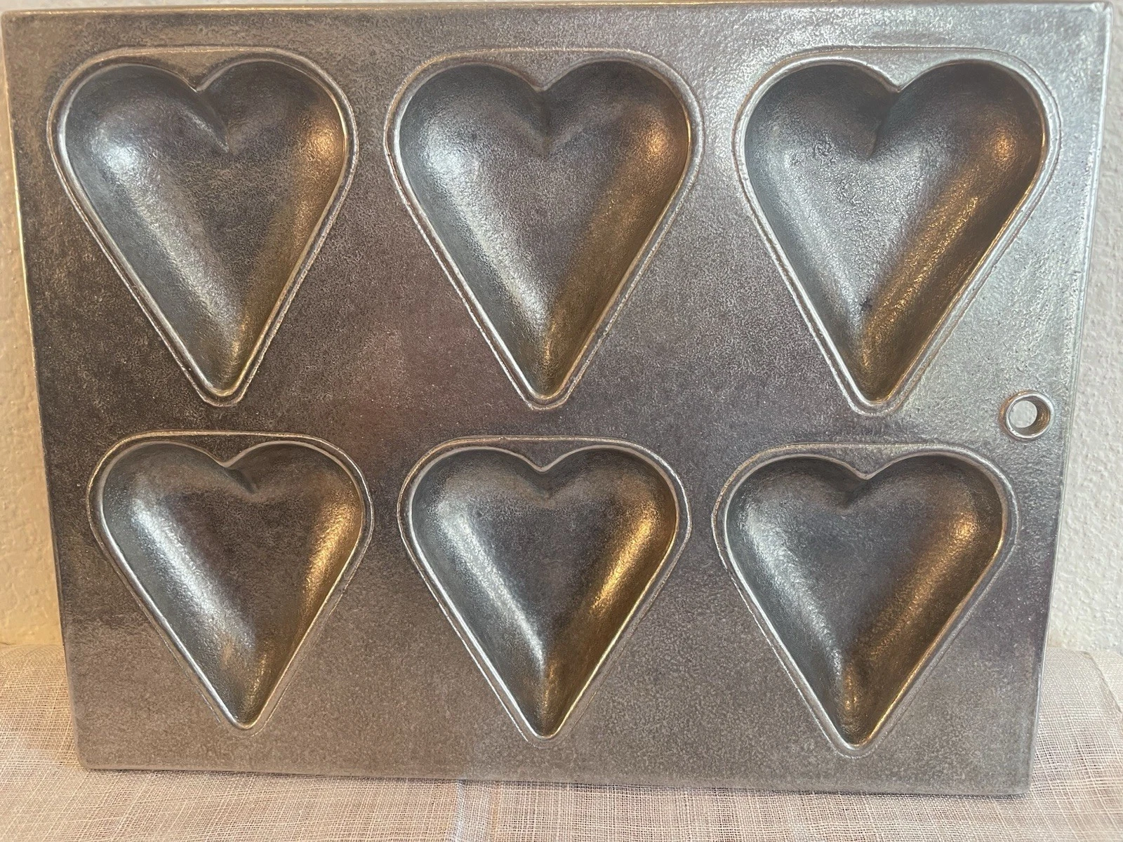 Vintage Wilton-Colombia Armetale Heart-Shaped Bake Pan,