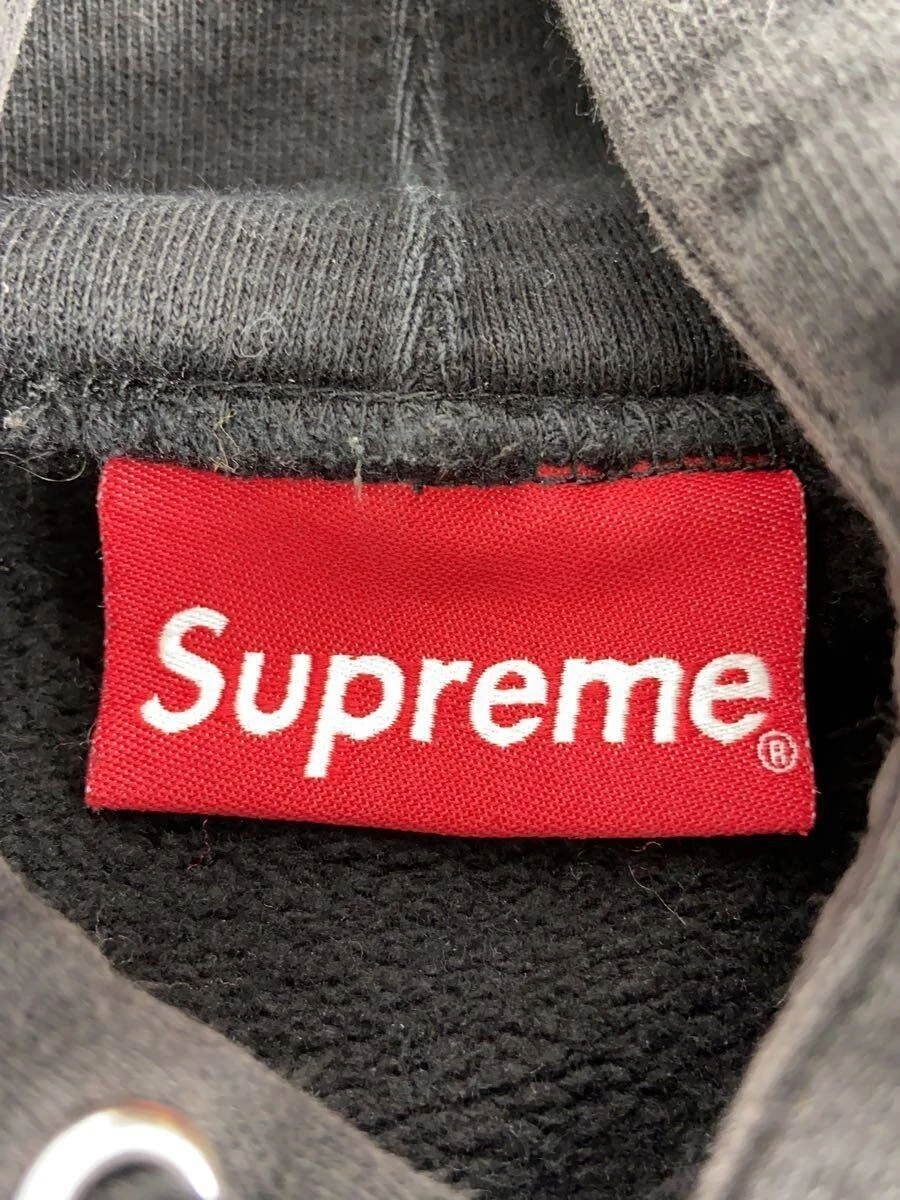 Felpa Supreme con cappuccio M cotone nera a righe a costine usata