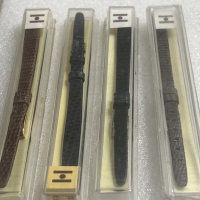 NEW Vintage ladies lot 4) HIRSCH Crocodile Watch Strap Bands NOS 