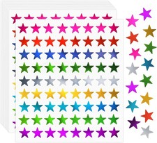 ColorFull Star Metallic Stickers, 2520 PCS, 0.6" Foil Stars for Kids Reward  Be