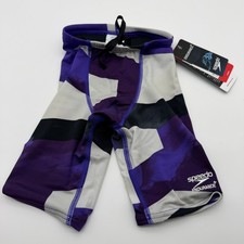 Speedo Glimmer Jammer ML Youth/Mens Size 22 Endurance Purple Black Swim