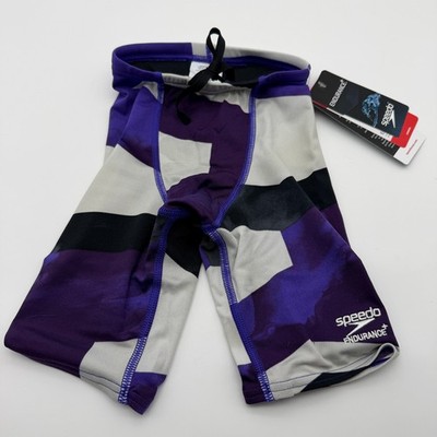 Speedo Glimmer Jammer ML Youth/Mens Size 22 Endurance+ Purple Black Swim