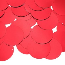 100 Stk. flache runde Pailletten, 40mm/1,6", rot & silber, f&uuml;r DIY