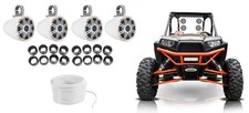 4 KICKER 6.5" 780w Tower Speakers w/LED Lights For Polaris RZR/ATV/UTV/Cart