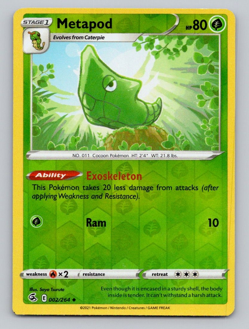 Reverse Holo Metapod 002/264 Uncommon Fusion Strike Pokemon