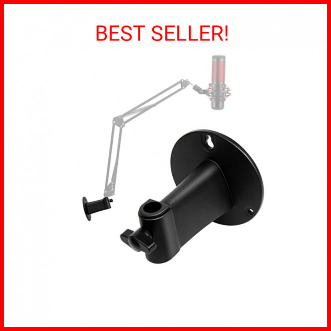 Microphone Wall Mount Boom Arm - Microphone Wall Mount for Mic holder，Horizontal-image
