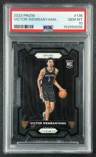 VICTOR WEMBANYAMA PSA 10 2023-24 PANINI PRIZM #136 ROOKIE RC SPURS 0038