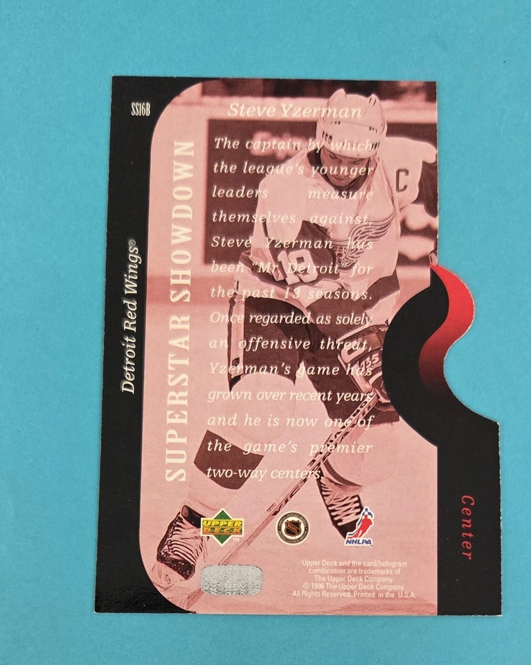 1996-97 Upper Deck Superstar Showdown #SS16B Steve Yzerman HOCKEY Card W1 - Image 2 of 2