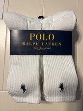 Polo Ralph Lauren Men's Classic Sport Socks Crew Cushioned Sole 6 Pairs Sz 10-13
