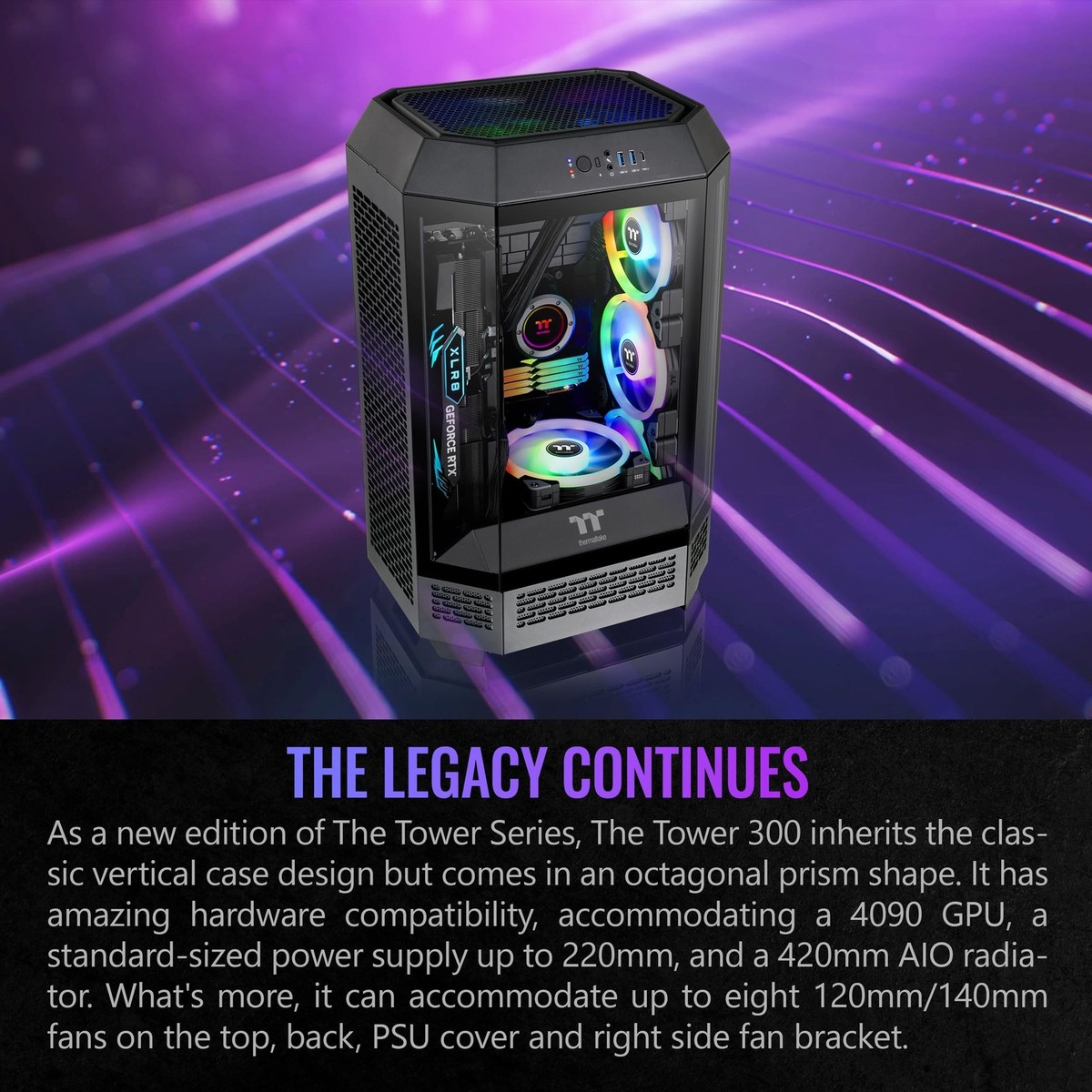 國*政様 Thermaltake Tower300 SWAFANとLCDスクリー ThermaltakeThermaltake The Tower 300 Micro Tower Chassis