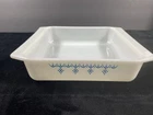 Vintage Pyrex Snowflake Blue Garland Square Baking Pan Casserole Dish 8x8x2 922