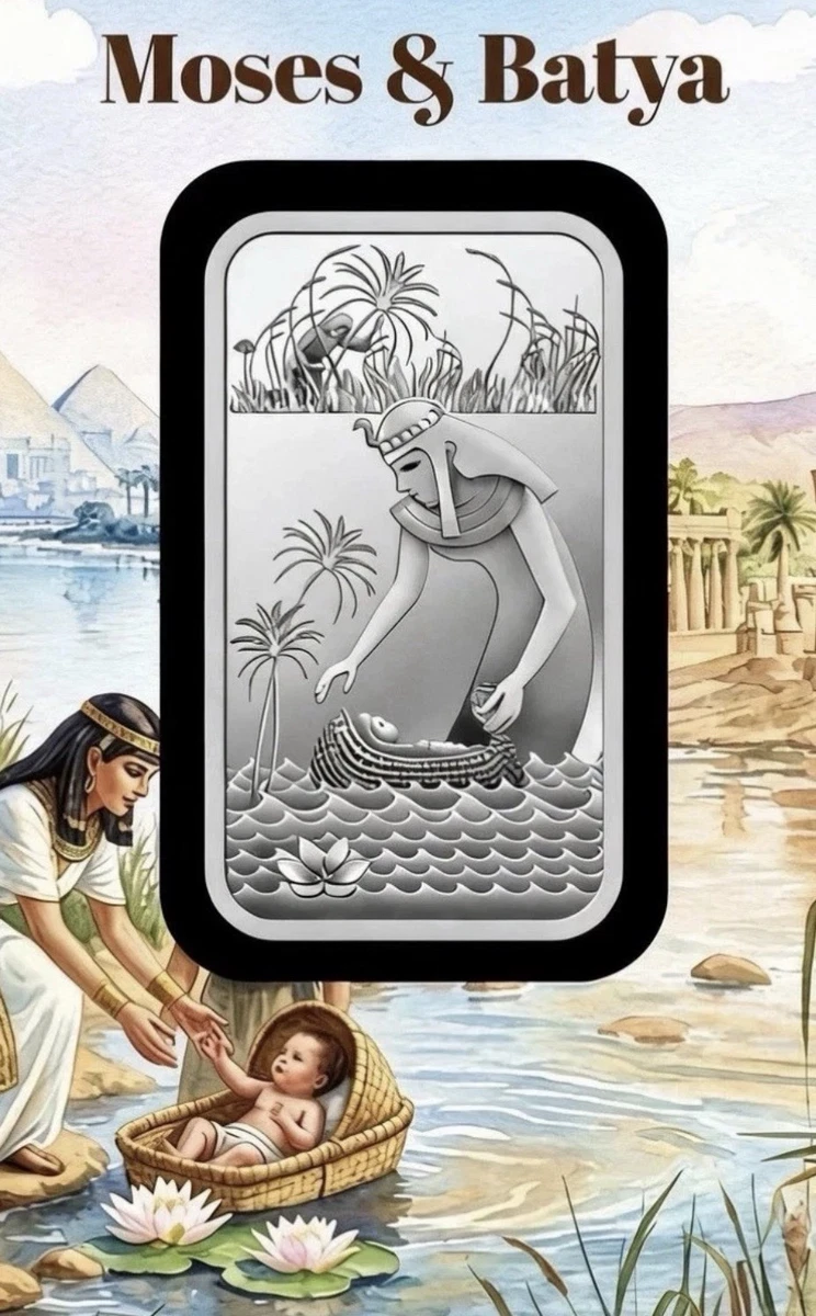 1 Oz Plata 9999 PAMP Moses & Batya. En Blister y Cajita. Solo 5,000 Unidades.