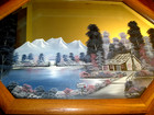 Vintage Original Hand Painted Landscape on Framed Mirror Artist Signed '94 — photo 2