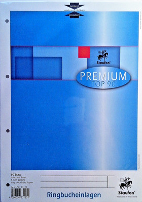 Ringbucheinlagen Lin.27  3-er-Set DIN A4 Liniert mit Rand Premium 50 Bl. 90g/m²