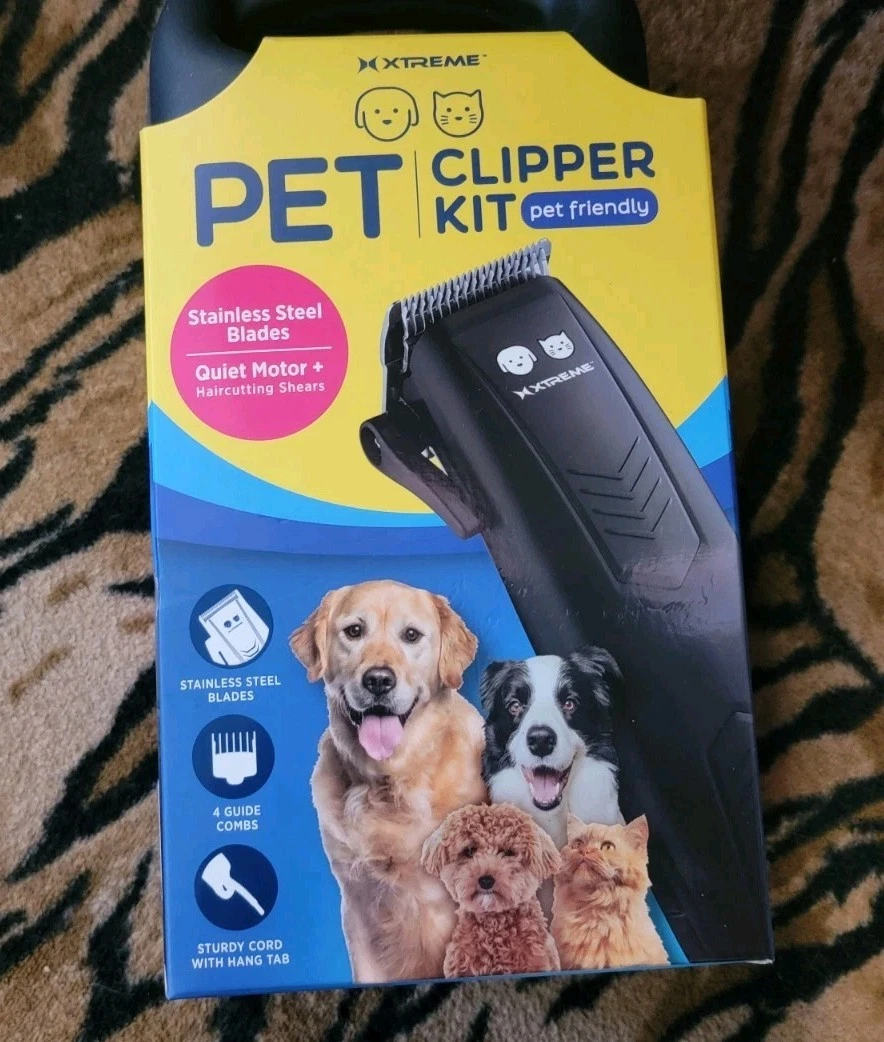 Pet Clipper Kit Shaver Dog Or Cat - Black Ea. New