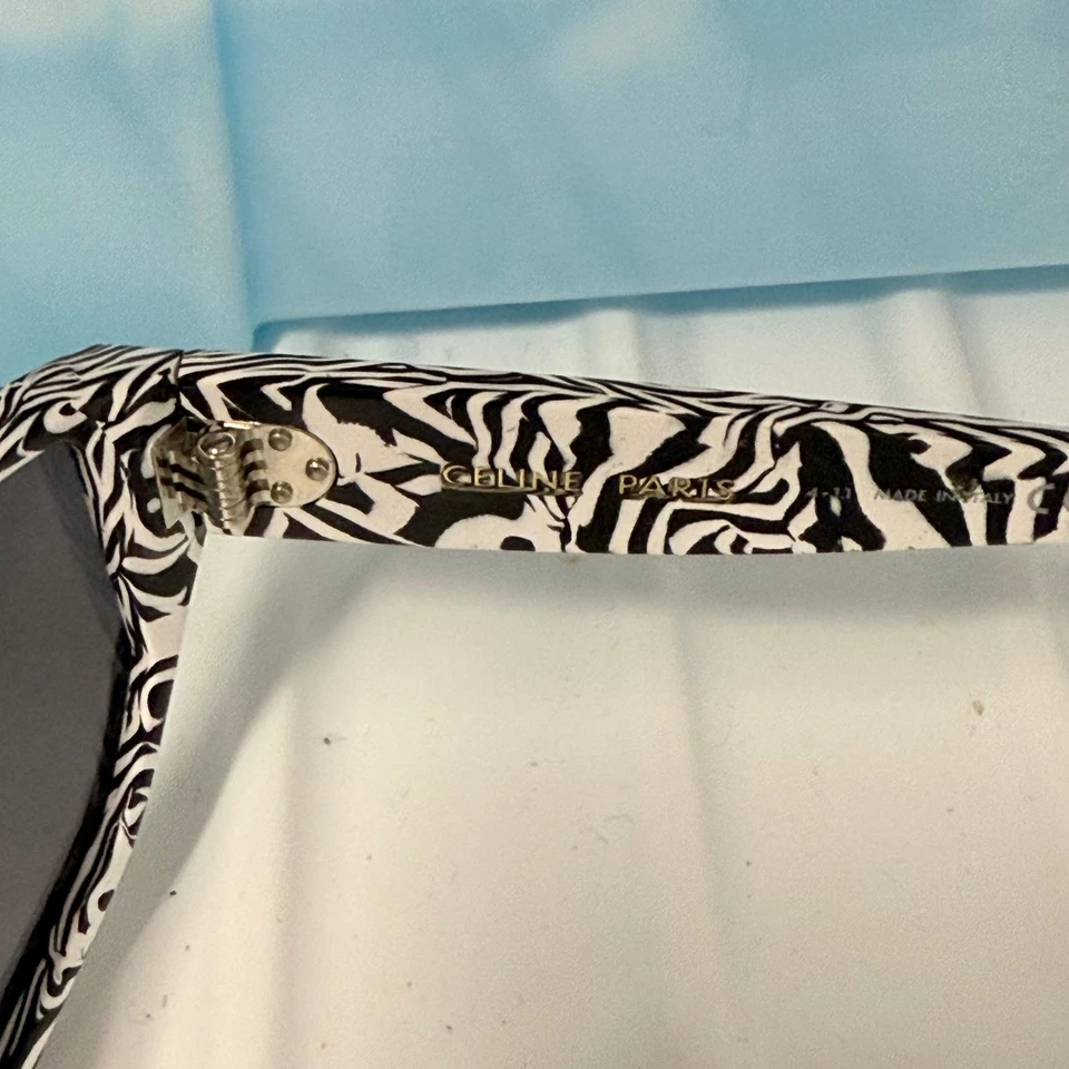 Gafas de sol Celine Paris con estampado de cebra visera protectora diseñador Italia marcos Foto 4 de 4