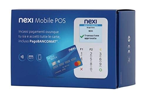 Nexi Mobile Pos  Lettore Elettronico Portatile Contactless per Bancomat, Carta d