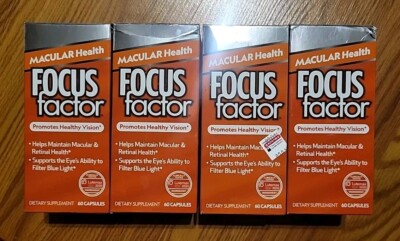 (4) Focus Factor Mascular Health (60 Caps Each) ~EXP: 8/25