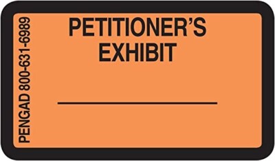 PETITIONER'S EXHIBIT Preprinted Labels 7/8 X 1.5 Inch Light Orange 480 ...