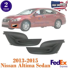 Fog Light Cover Trims Set Textured Black For 2013-2015 Nissan Altima Sedan