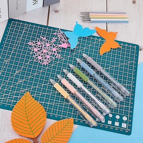 Press Engraved Pen Student Manual Diy Tool Morandi Color Handmade Paper Cut - Picture 18 of 34