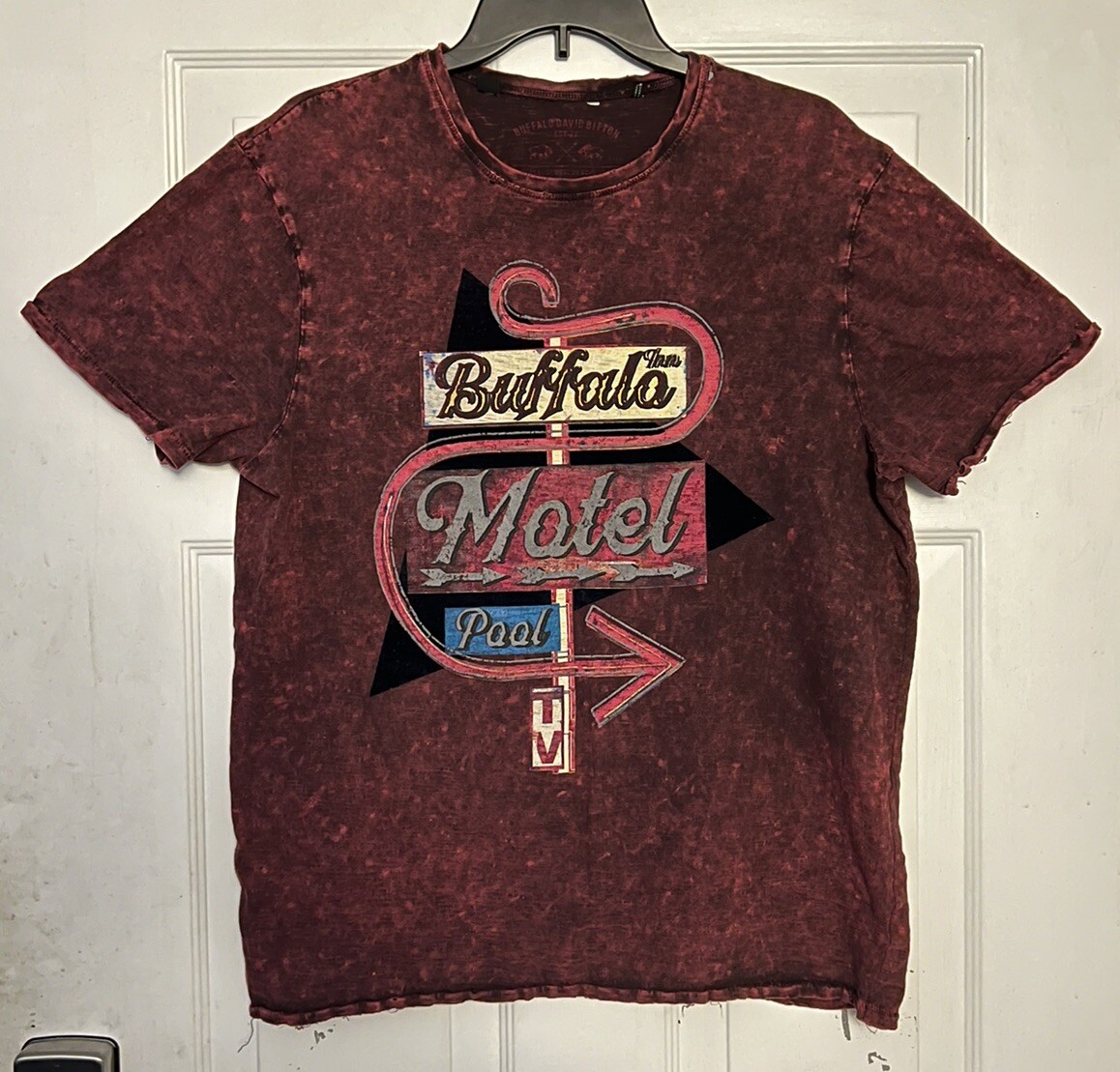 Buffalo David Bitton Double-Sided Distressed Red … - image 1